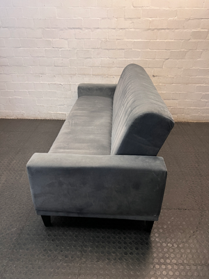 Grey Channel-Stitched Sleeper Couch — Good Working Order