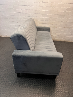 Grey Channel-Stitched Sleeper Couch — Good Working Order