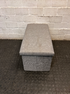 Grey Fabric Upholstered Storage Ottoman