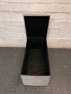 Grey Fabric Upholstered Storage Ottoman