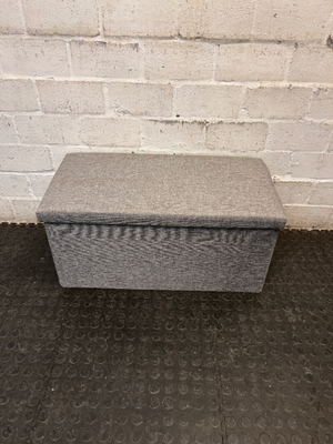 Grey Fabric Upholstered Storage Ottoman