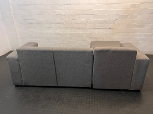 Grey L-Shape Material Couch - 2ndhandwarehouse.com