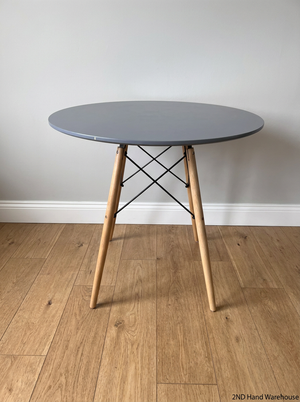 Grey Mid-Century Style Dining Set with Wooden Legs — Clean and Well-Maintained Condition - 2ndhandwarehouse.com