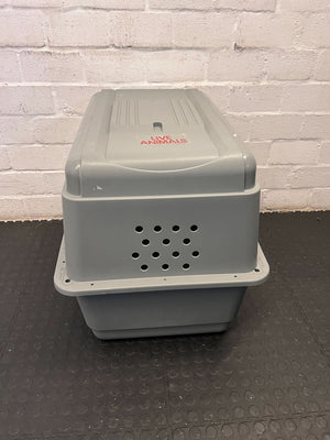 Grey Plastic Pet Carrier with Steel Door 80 BY 55 - Minor Scuff Marks