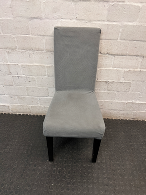 High Back Dining Chair with Charcoal Grey Fabric Cover — Damaged Condition