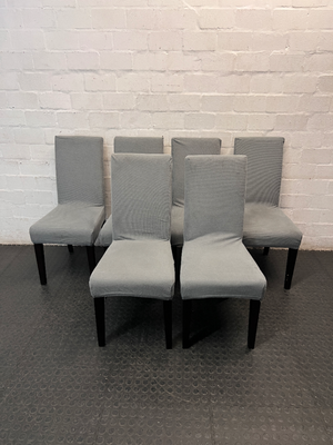 High Back Dining Chair with Charcoal Grey Fabric Cover — Damaged Condition