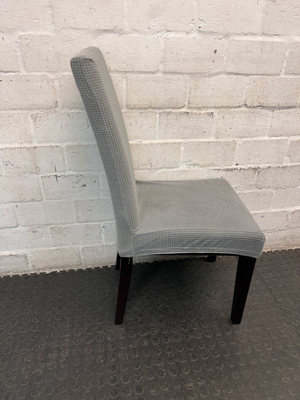 High Back Dining Chair with Charcoal Grey Fabric Cover — Damaged Condition