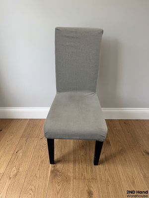 High Back Dining Chair with Charcoal Grey Fabric Cover — Damaged Condition