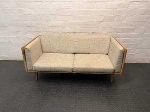 Homewood 2 Seater Couch with Oak Frame — Minor Scuffing on Base
