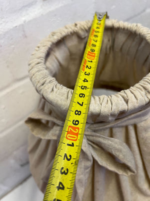 Charming Ruffled Fabric Table Lamp with Wooden Base ✨
