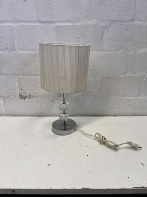 Elegant Acrylic & Chrome Table Lamp with Pleated Shade