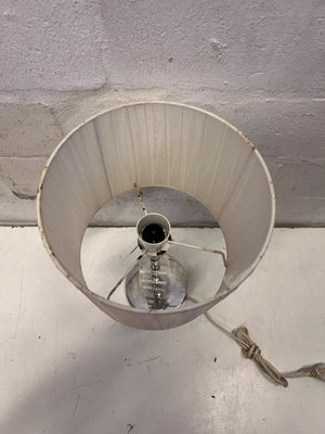 Elegant Acrylic & Chrome Table Lamp with Pleated Shade