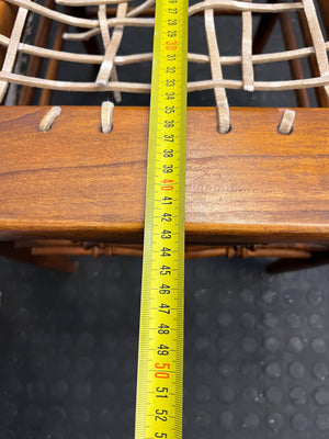 Vintage Carved Wooden Chair with Woven Seat - Character Piece - PRICE DROP - 2ndhandwarehouse.com