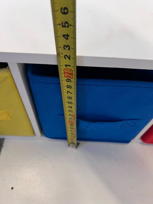 Colorful 3-Bin Storage Shelf with Primary Color Fabric Bins