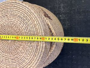 Chic Woven Storage Basket with Handles – Natural Fiber, Minor Wear