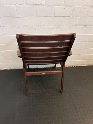 Rustic Brown Wooden Slatted Chair - Stylish and Comfortable