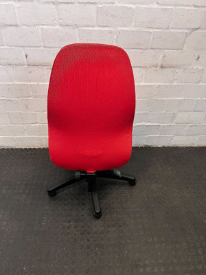 Ergonomic Red Desk Chair with Rolling Base – Minor Wear