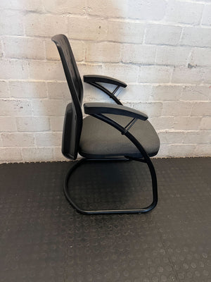 Modern Black Sled Base Office Visitor Chair - 2ndhandwarehouse.com