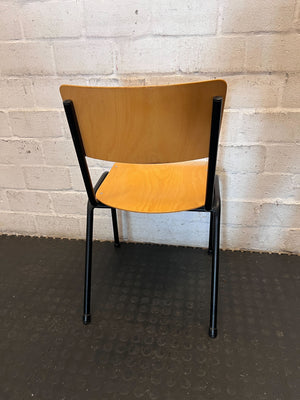 Vintage Wood & Metal Utility Chair - 2ndhandwarehouse.com