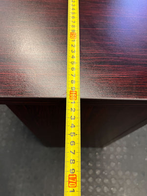 Efficient L-Shape Executive Desk - Dark Wood Finish - 2ndhandwarehouse.com