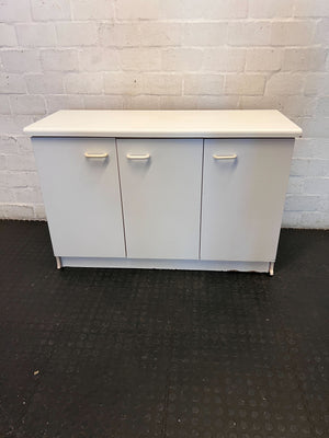 Versatile Light Grey 3-Door Storage Cabinet - 2ndhandwarehouse.com