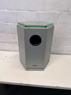 Hexagonal Grey Speaker Stand with Glass Top β Minor Marks - 2ndhandwarehouse.com