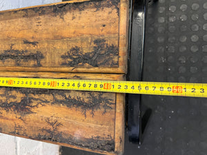 Vintage Industrial Style Wooden and Metal Chair with Minor Wear - 2ndhandwarehouse.com