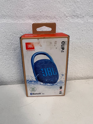Nearly New JBL Clip 4 Eco Portable Waterproof Bluetooth Speaker - Blue -
