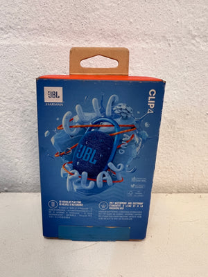 Nearly New JBL Clip 4 Eco Portable Waterproof Bluetooth Speaker - Blue -