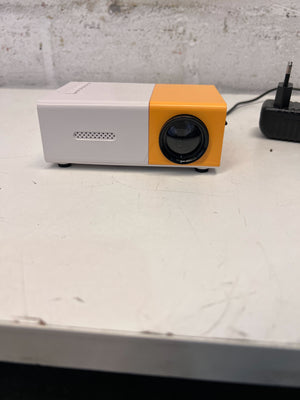 Compact Portable Projector in White and Orange β Minor Scratches