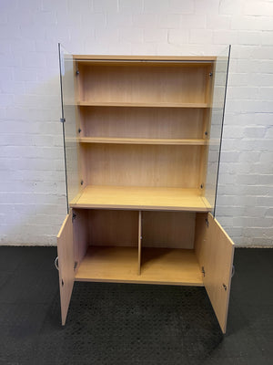 Versatile Light Wood Display & Storage Cabinet - REDUCED