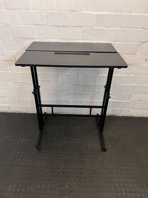 Adjustable Black Rolling Desk – Modern, Compact, Versatile Design
