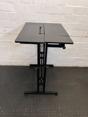 Adjustable Black Rolling Desk – Modern, Compact, Versatile Design