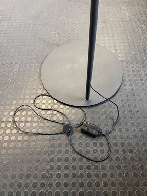 Unique Arc Floor Lamp with Textured Disc Shade