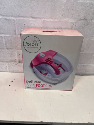 Relaxing Dual Foot Spa Soaker with Red and White Design, Good Condition