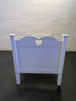 Adorable White Single Bed Frame with Heart Cutouts