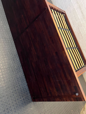 Modern Solid Wood King Bed Frame with Headboard