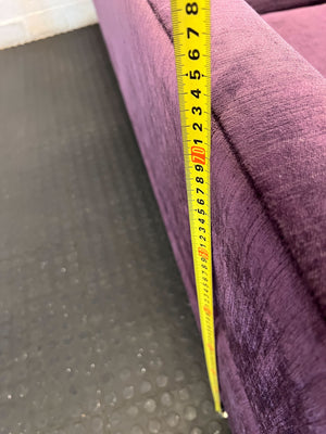 3 seater couch - Vibrant Purple Sofa with Floral Cushions โจ - 2ndhandwarehouse.com