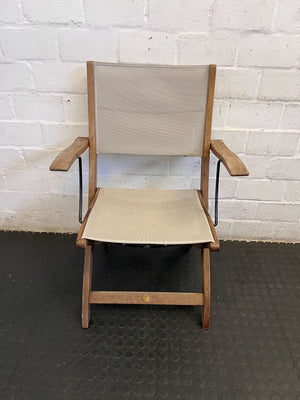 Rustic Wood & Canvas Folding Chair - Director's Style