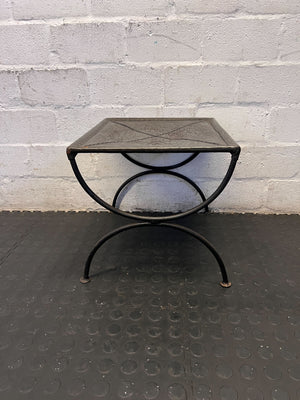 Rustic Industrial Metal Accent Side Table 40 x 35cm