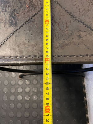 Rustic Industrial Metal Accent Side Table 40 x 35cm