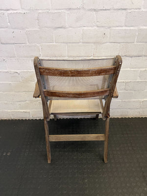 Rustic Wooden & Canvas Folding Chair