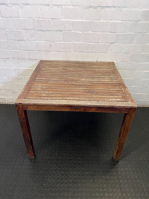 Rustic Square Wooden Outdoor/Dining Table 1m x 1m