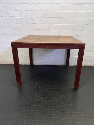 Rustic Square Wooden Outdoor/Dining Table 1m x 1m