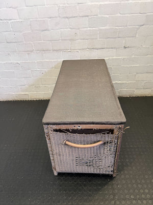 Charming Woven Storage Bench with Cushioned Top ✨