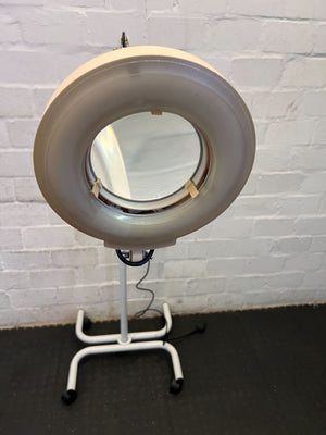 Versatile Adjustable White LED Floor Lamp with Rolling Base