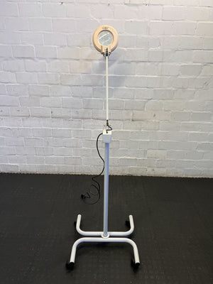 Versatile Adjustable White LED Floor Lamp with Rolling Base