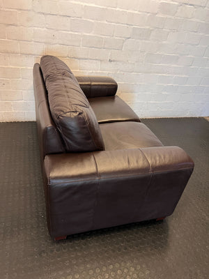 Comfy Brown Leather 2-Seater Sofa - 2ndhandwarehouse.com