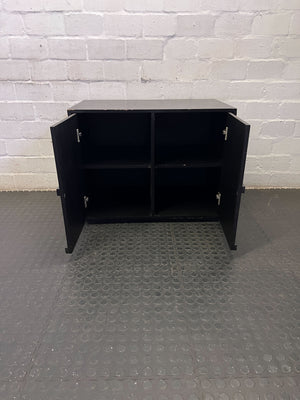 Versatile Black 4-Compartment Storage Cabinet