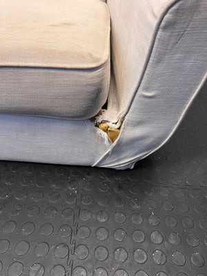 Chic Cream Upholstered 2-Seater Couch with Minor Wear - REDUCED